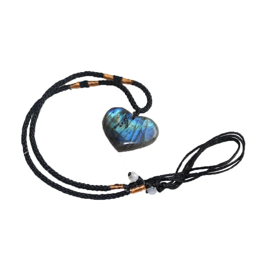 Pendente em macramé pedra labradorite - variantes diferentes