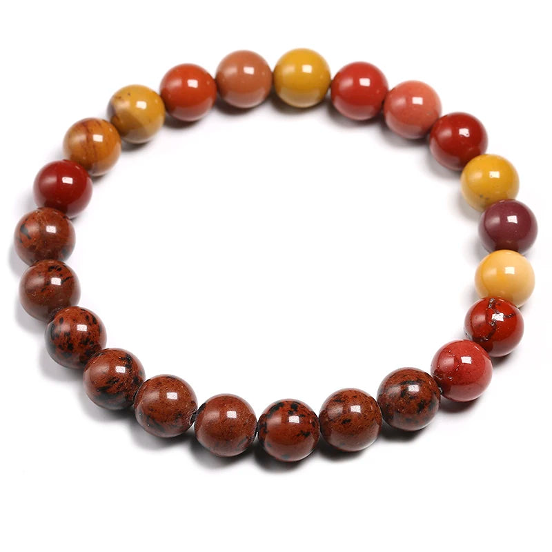 Japamala com pedra Mokaite, pedra Obsidiana e pedra Onix (pulseira e colar set)