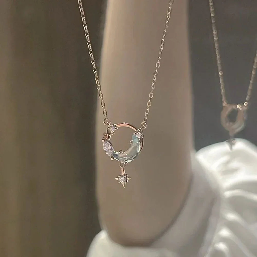 Pendente lua e estrela em prata